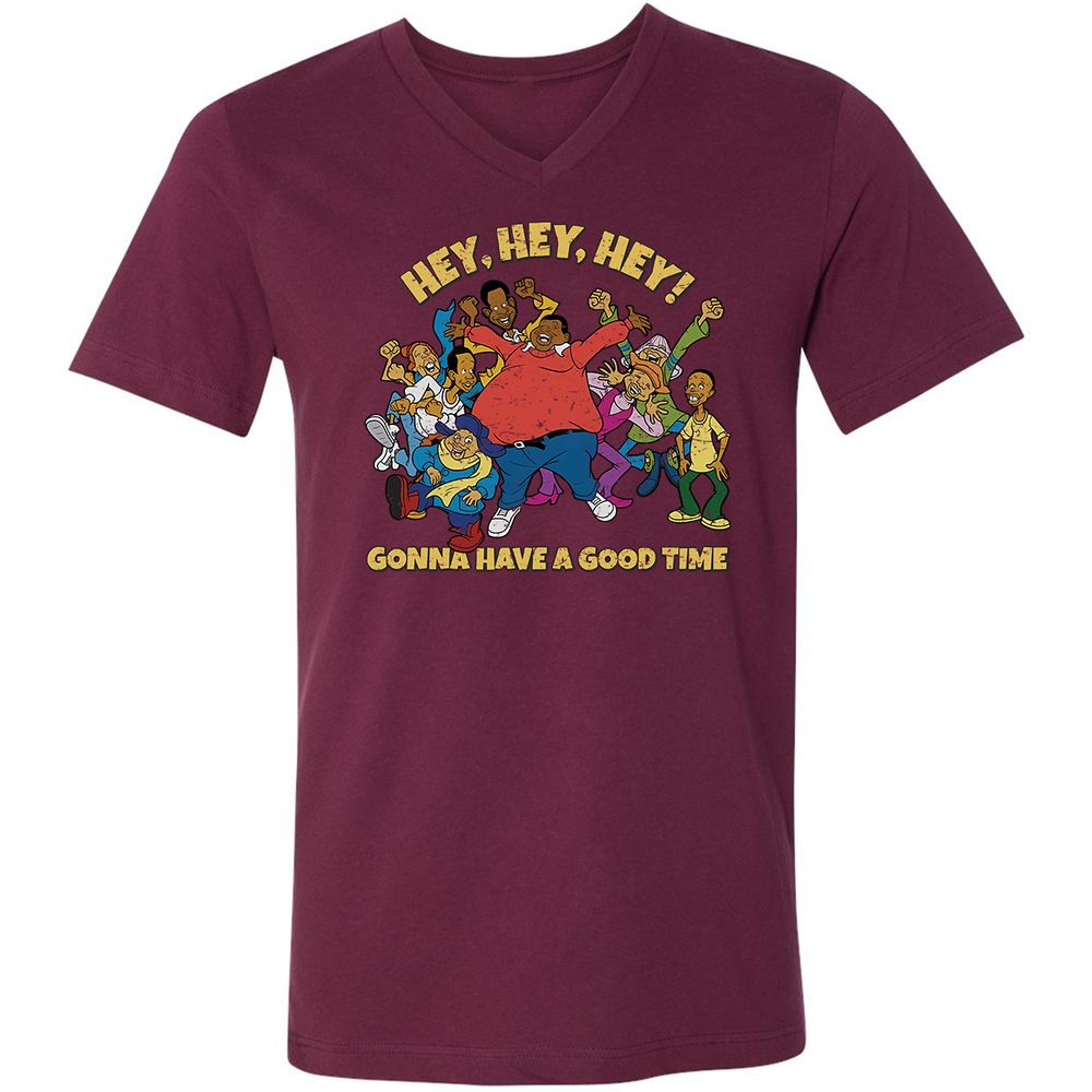 Unisex V-Neck T-Shirt - F5NE3V8L - Maroon - 6