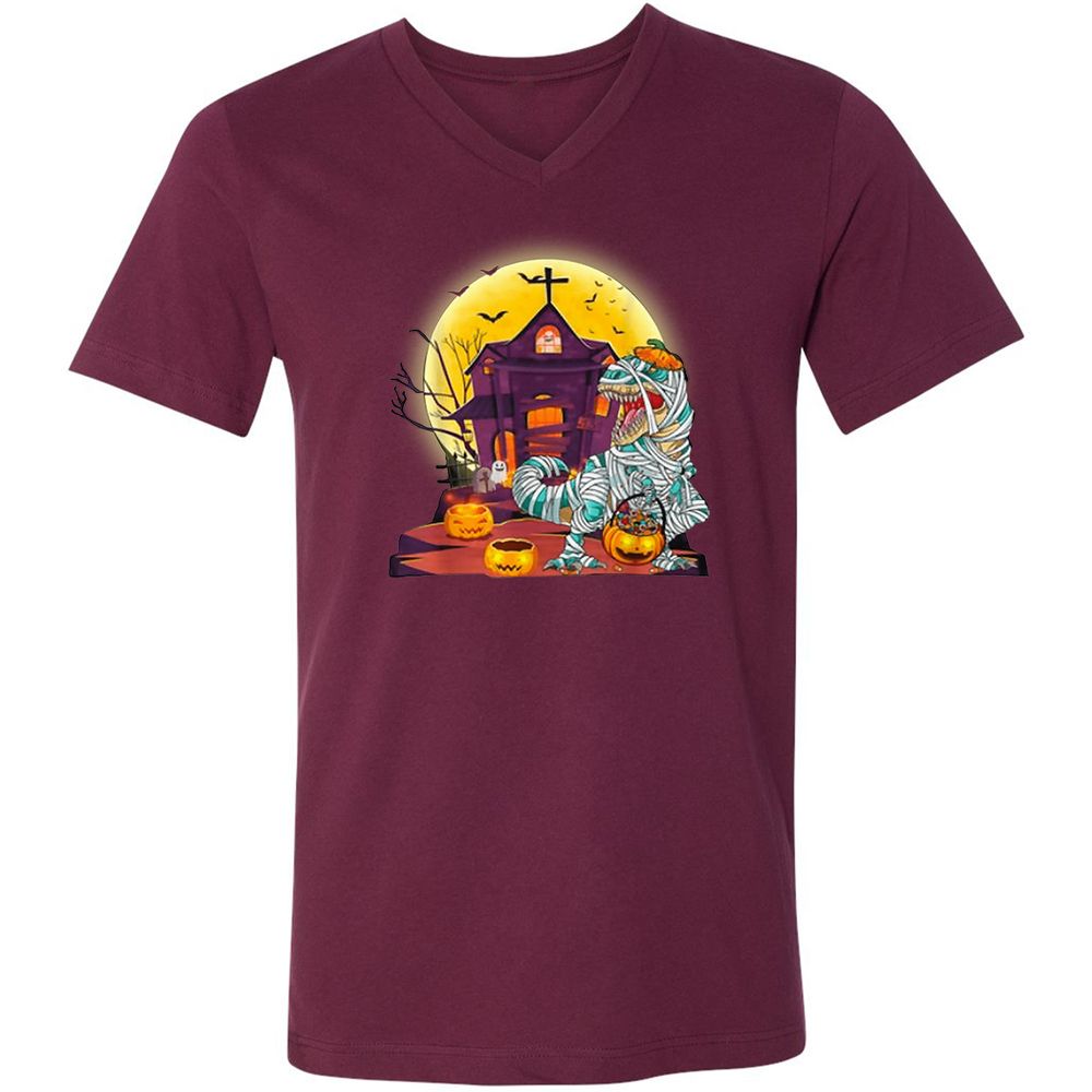 Unisex V-Neck T-Shirt - NPT1J34M - Maroon - 6