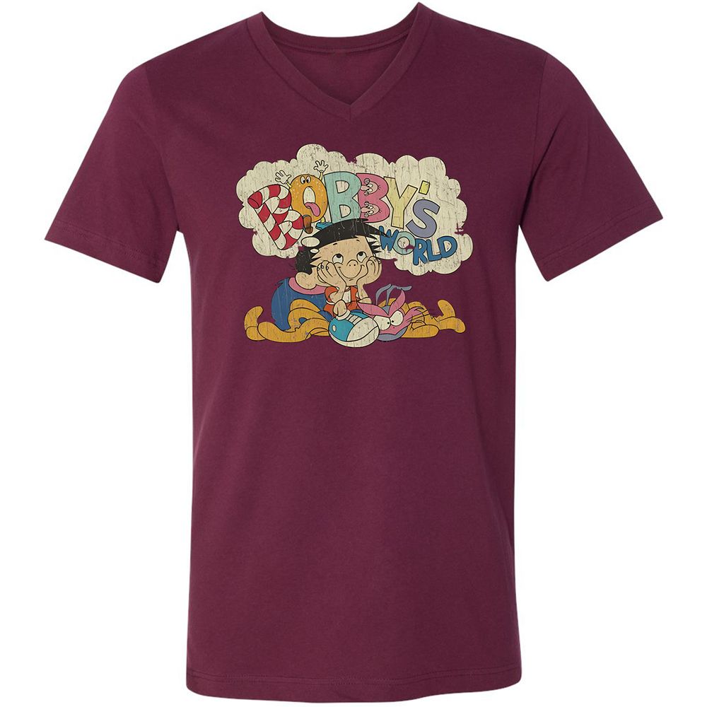 Unisex V-Neck T-Shirt - 238PD93R - Maroon - 6