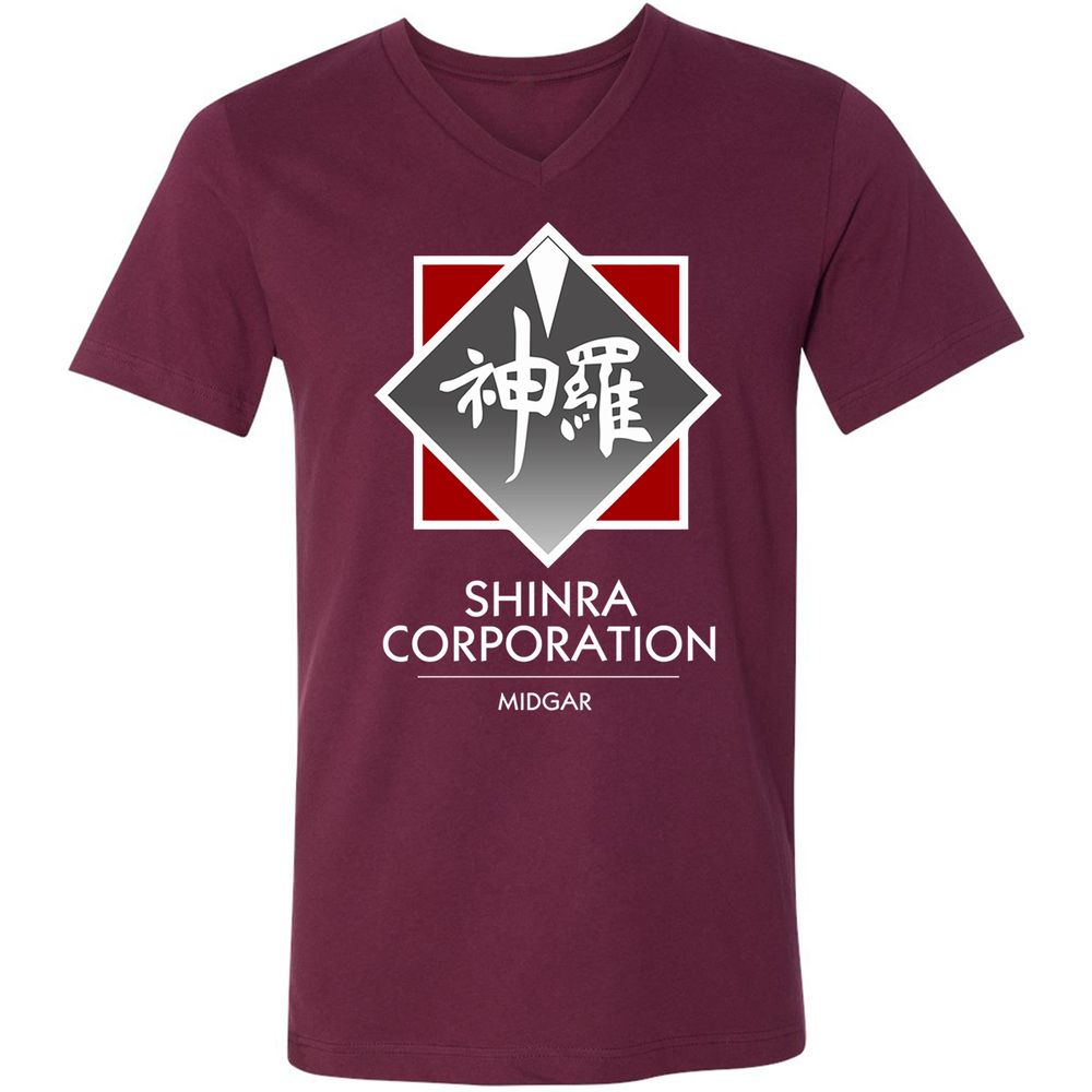 Unisex V-Neck T-Shirt - 8YMS49UG - Maroon - 6