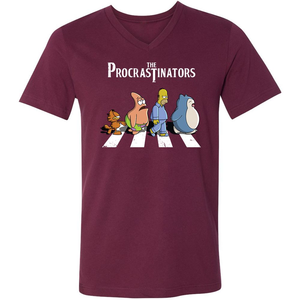 Unisex V-Neck T-Shirt - VEBKHS8K - Maroon - 6