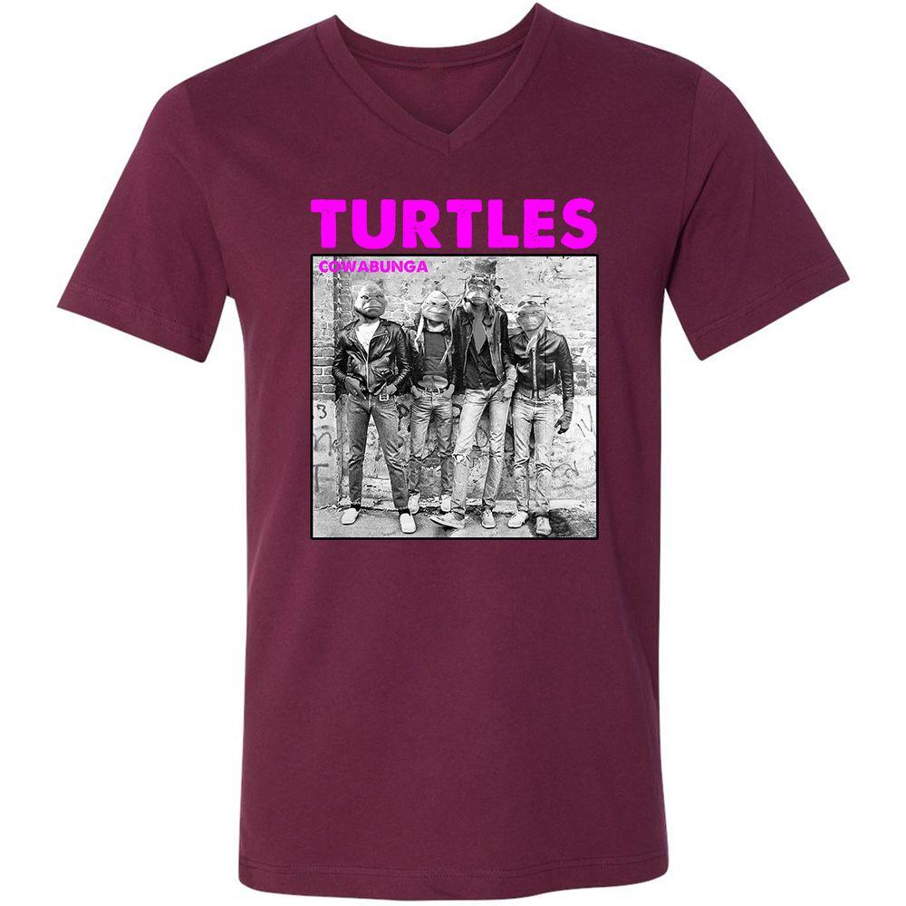 Unisex V-Neck T-Shirt - AZWV2G3V - Maroon - 6