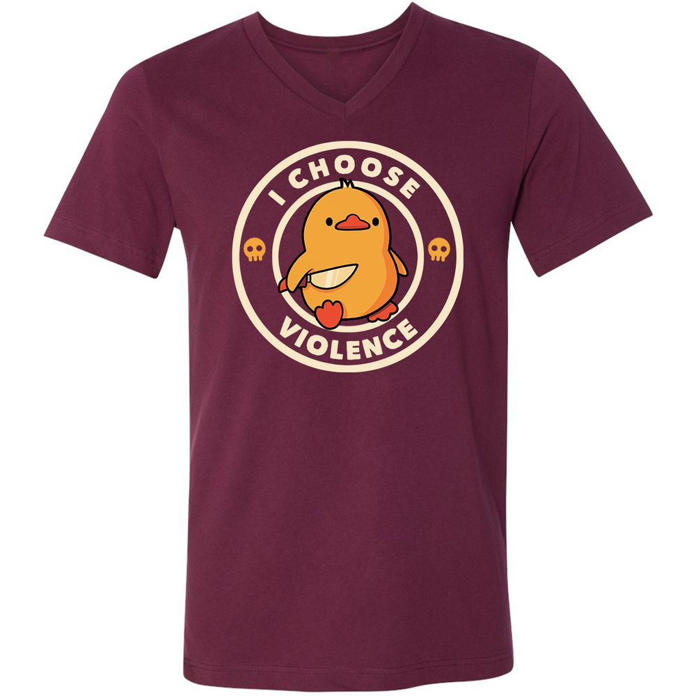 Unisex V-Neck T-Shirt - K9V2VAXA - Maroon - 6