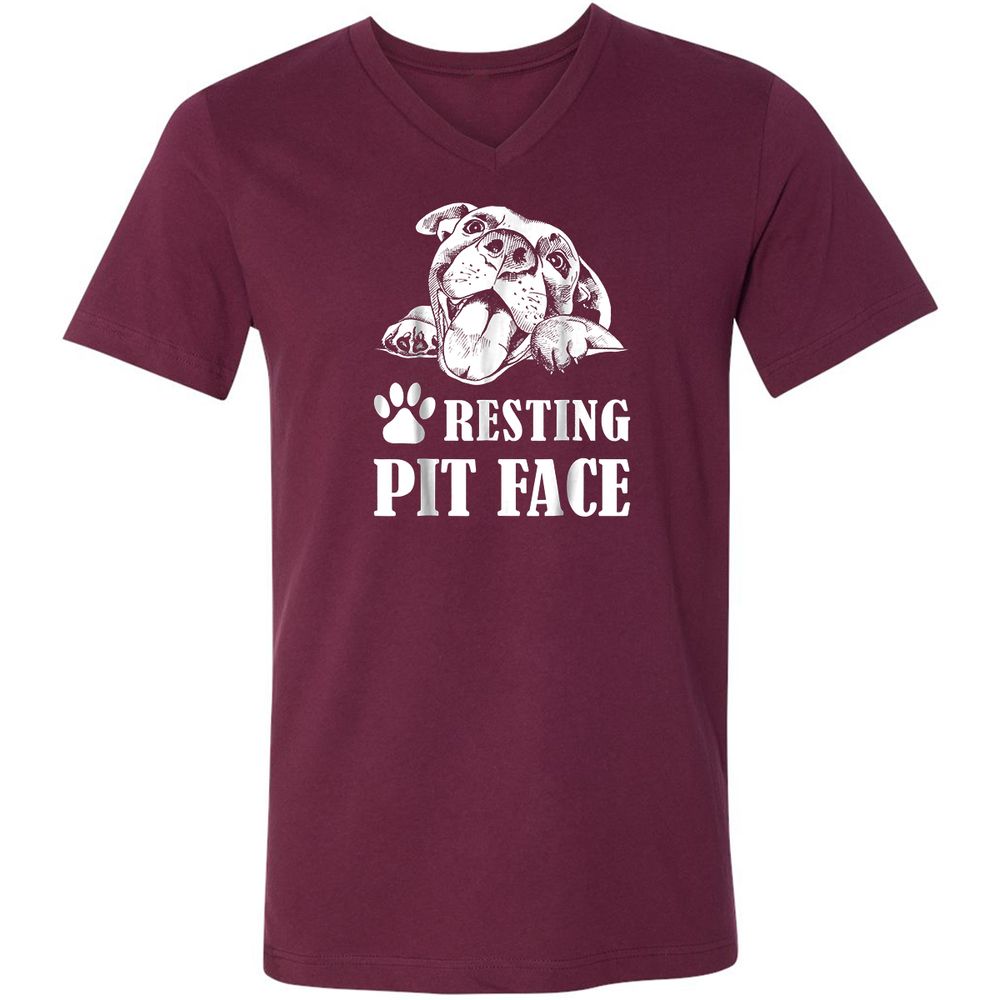 Unisex V-Neck T-Shirt - WX4MGCWH - Maroon - 6