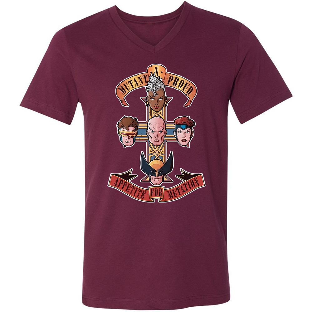 Unisex V-Neck T-Shirt - D4YD9DVC - Maroon - 6