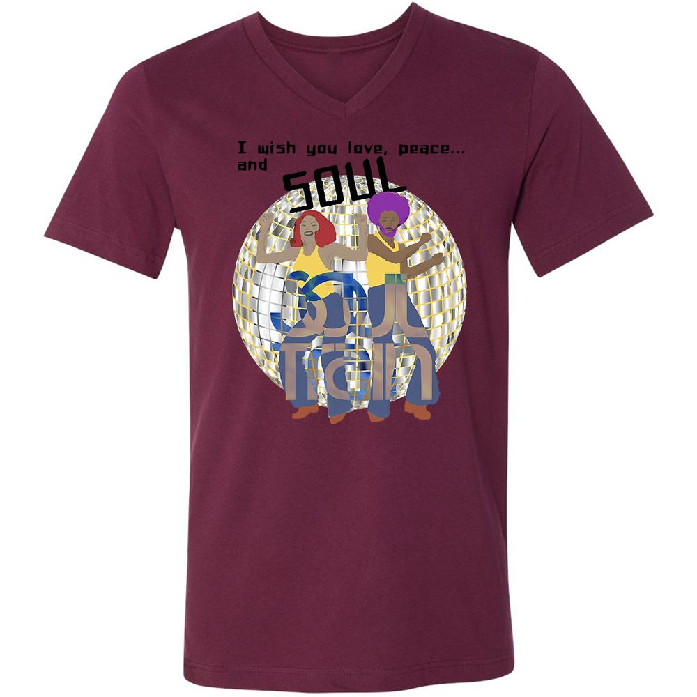 Unisex V-Neck T-Shirt - MTVVW1AJ - Maroon - 6