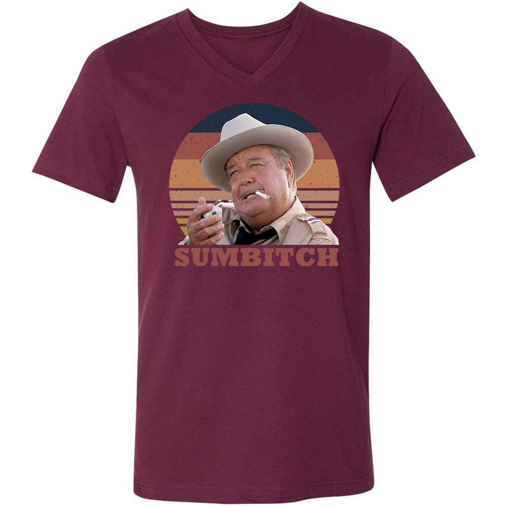 Unisex V-Neck T-Shirt - WM6SPV9Y - Maroon - 6