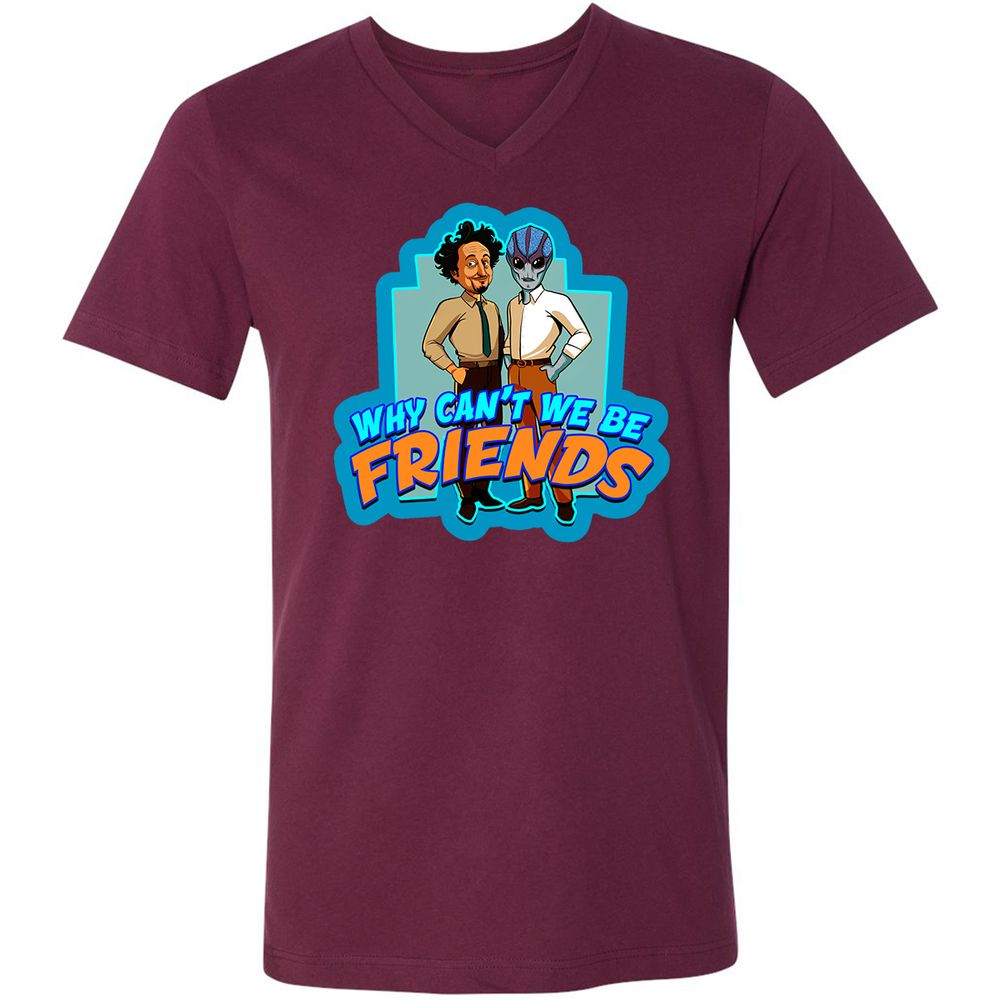 Unisex V-Neck T-Shirt - K378NJXT - Maroon - 6