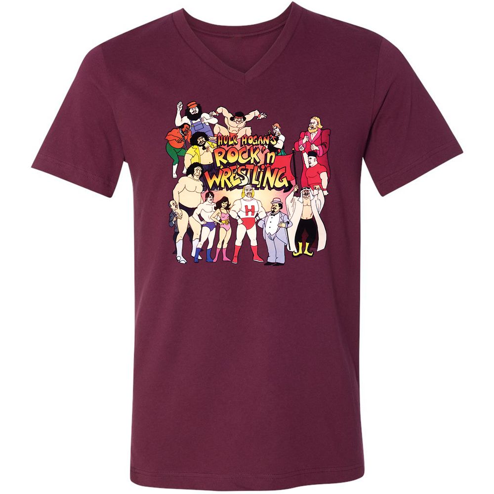 Unisex V-Neck T-Shirt - KF4R6KFH - Maroon - 6