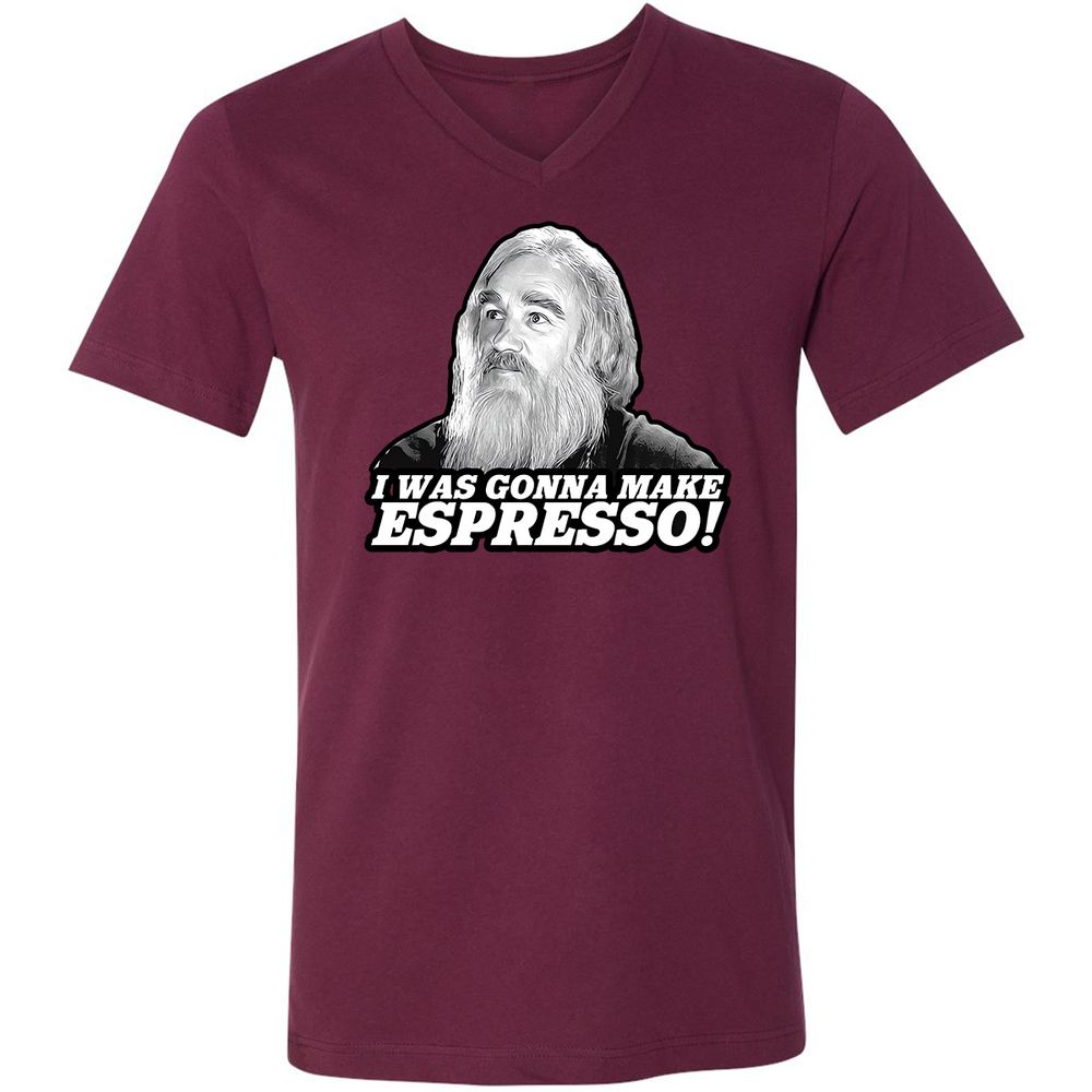 Unisex V-Neck T-Shirt - 34C86UGB - Maroon - 6