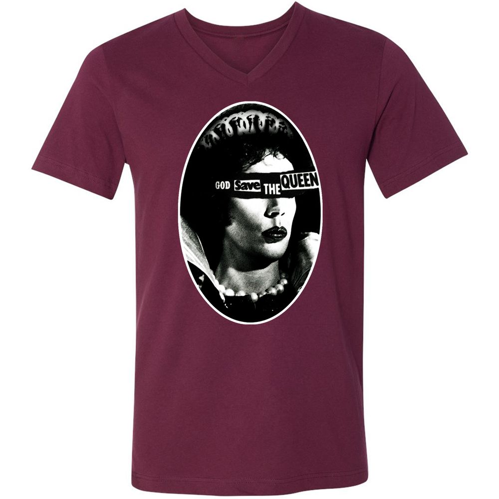 Unisex V-Neck T-Shirt - 3P9CEKJN - Maroon - 6