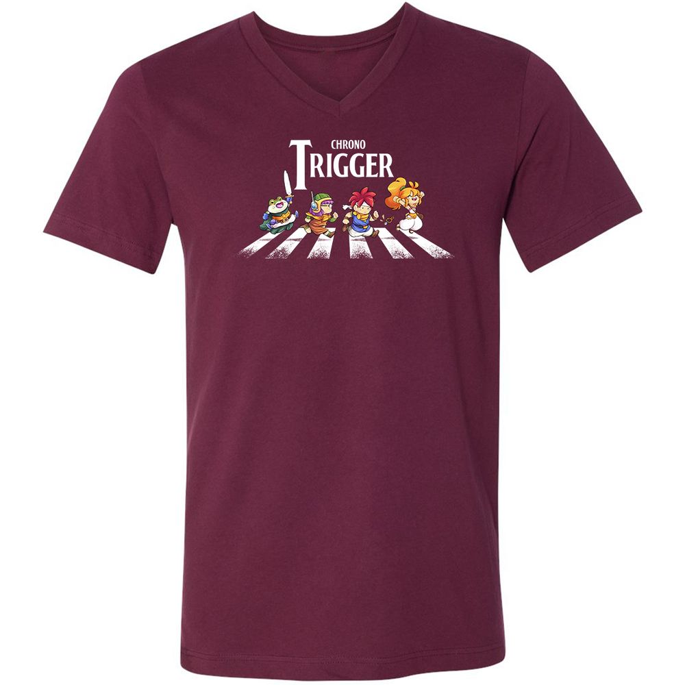 Unisex V-Neck T-Shirt - A8PS1XJ5 - Maroon - 6