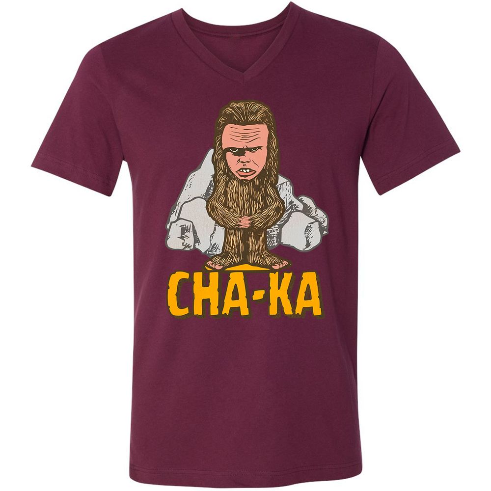 Unisex V-Neck T-Shirt - KBHDLYP8 - Maroon - 6
