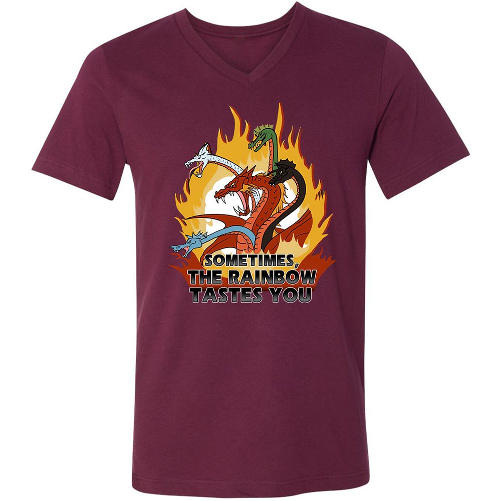 Unisex V-Neck T-Shirt - DAHQPV5S - Maroon - 6