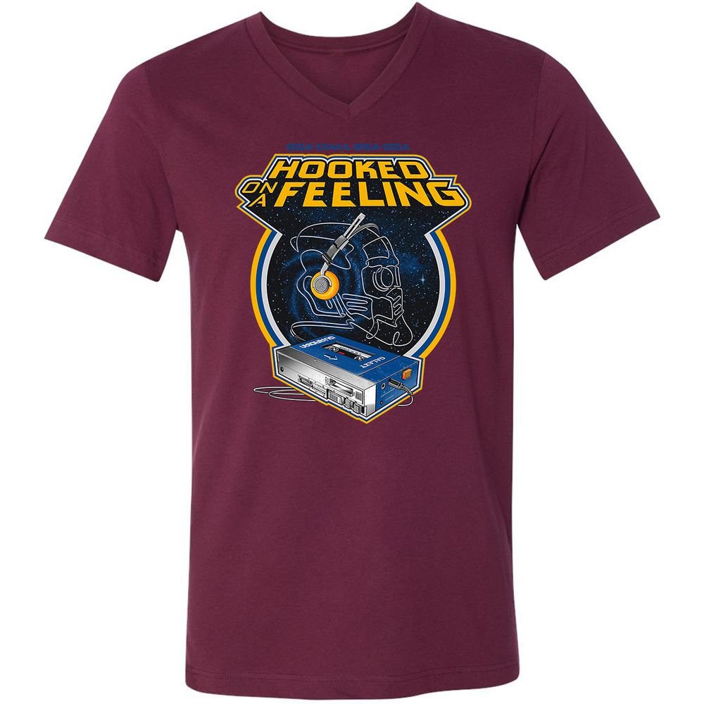 Unisex V-Neck T-Shirt - 5P16F5DF - Maroon - 6