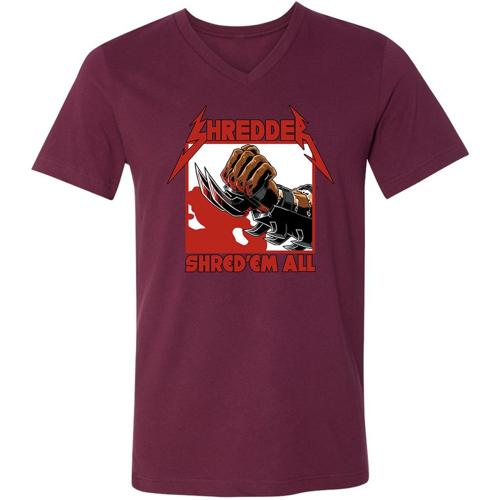 Unisex V-Neck T-Shirt - 5F86H2PV - Maroon - 6