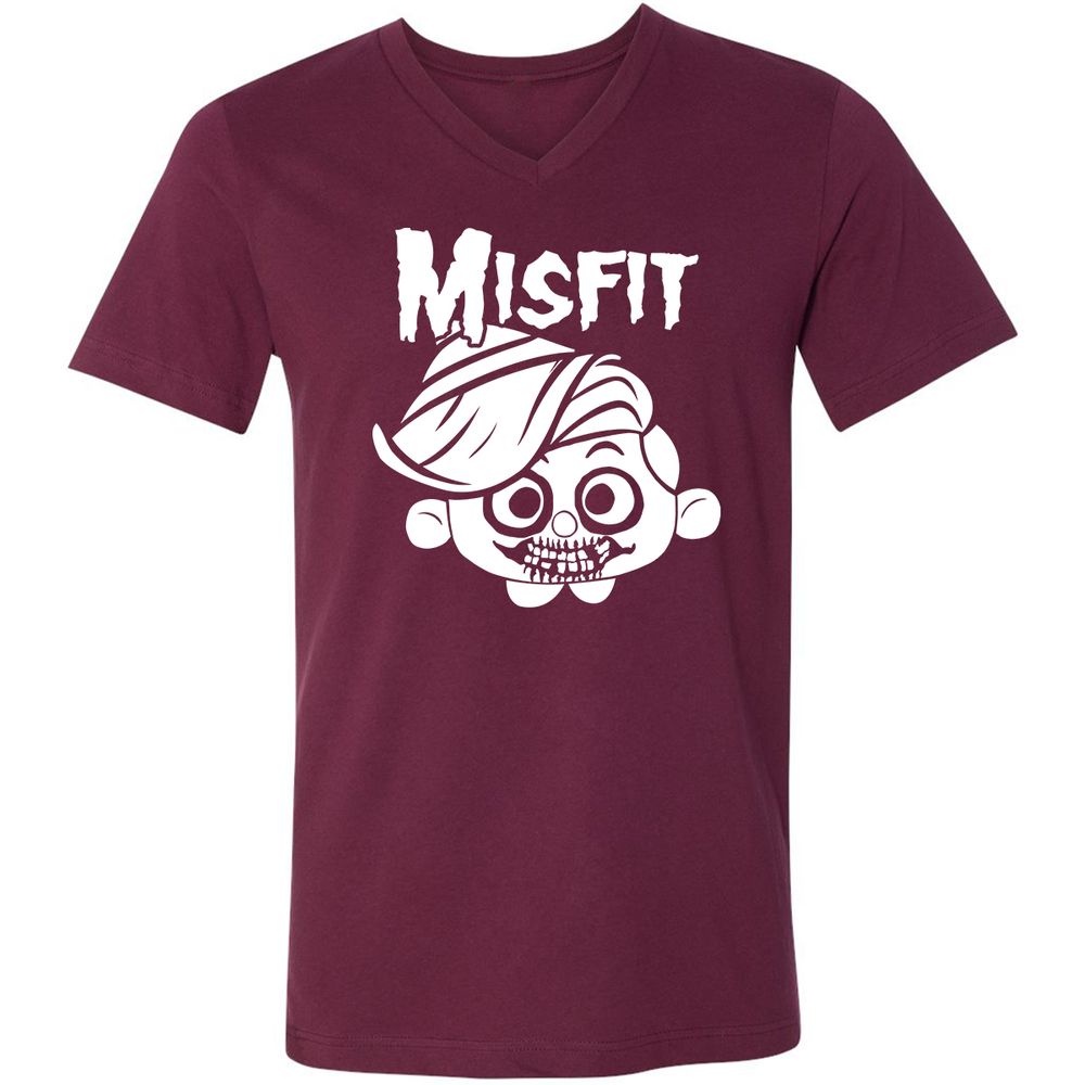 Unisex V-Neck T-Shirt - C7N4TVS4 - Maroon - 6
