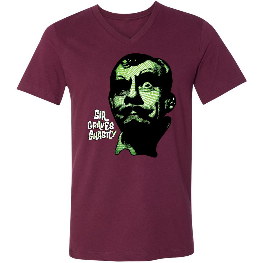 Unisex V-Neck T-Shirt - QP12M7GW - Maroon - 6