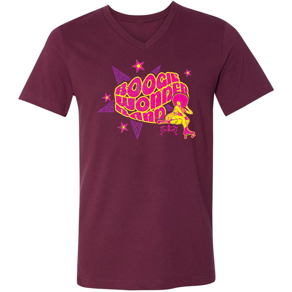 Unisex V-Neck T-Shirt - 8MDKS636 - Maroon - 6