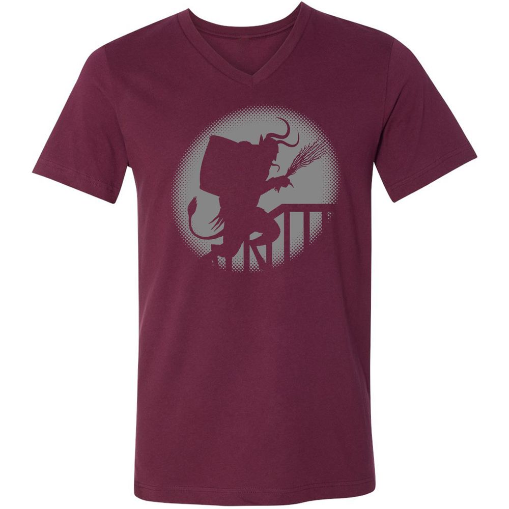 Unisex V-Neck T-Shirt - 4YNB32GQ - Maroon - 6
