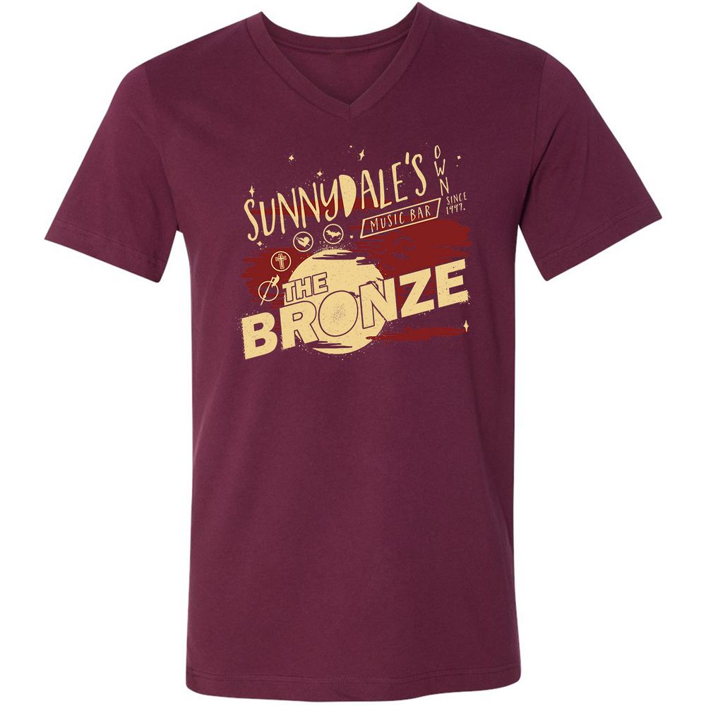 Unisex V-Neck T-Shirt - UAY6KK36 - Maroon - 6
