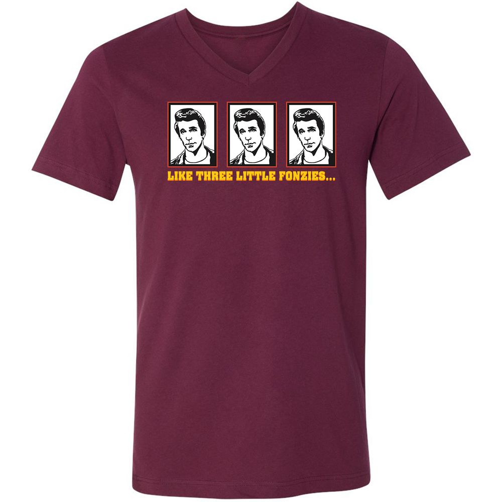 Unisex V-Neck T-Shirt - 62GSQDCQ - Maroon - 6
