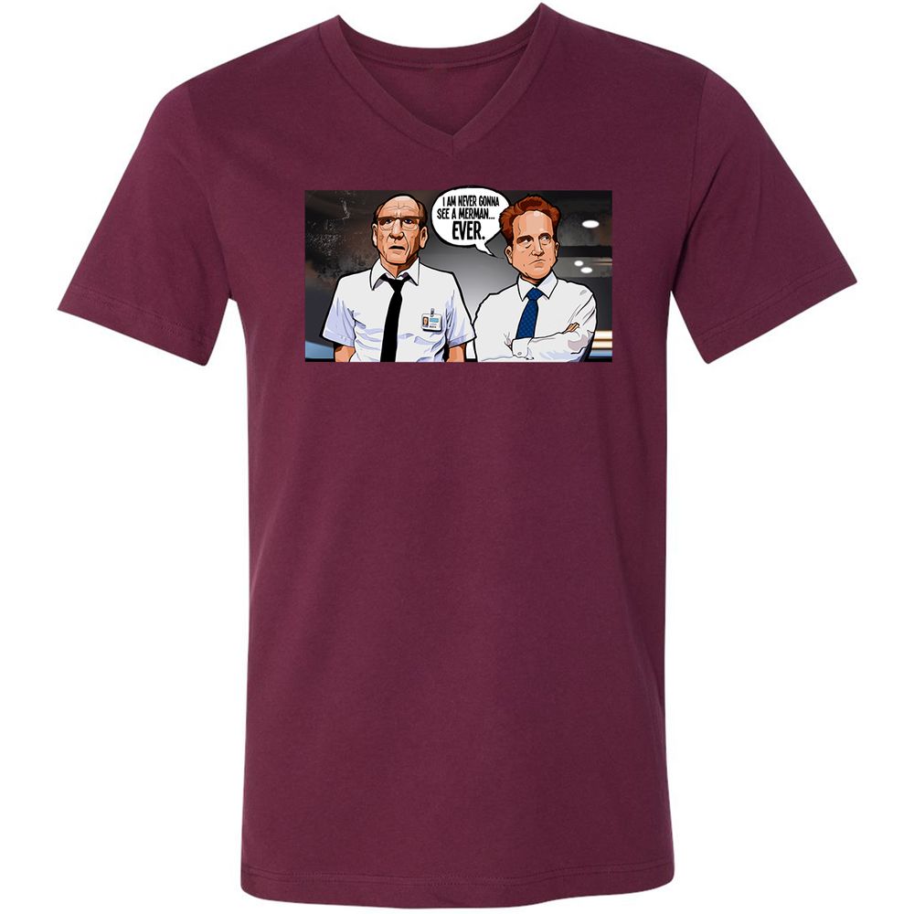 Unisex V-Neck T-Shirt - DQXVH9XS - Maroon - 6