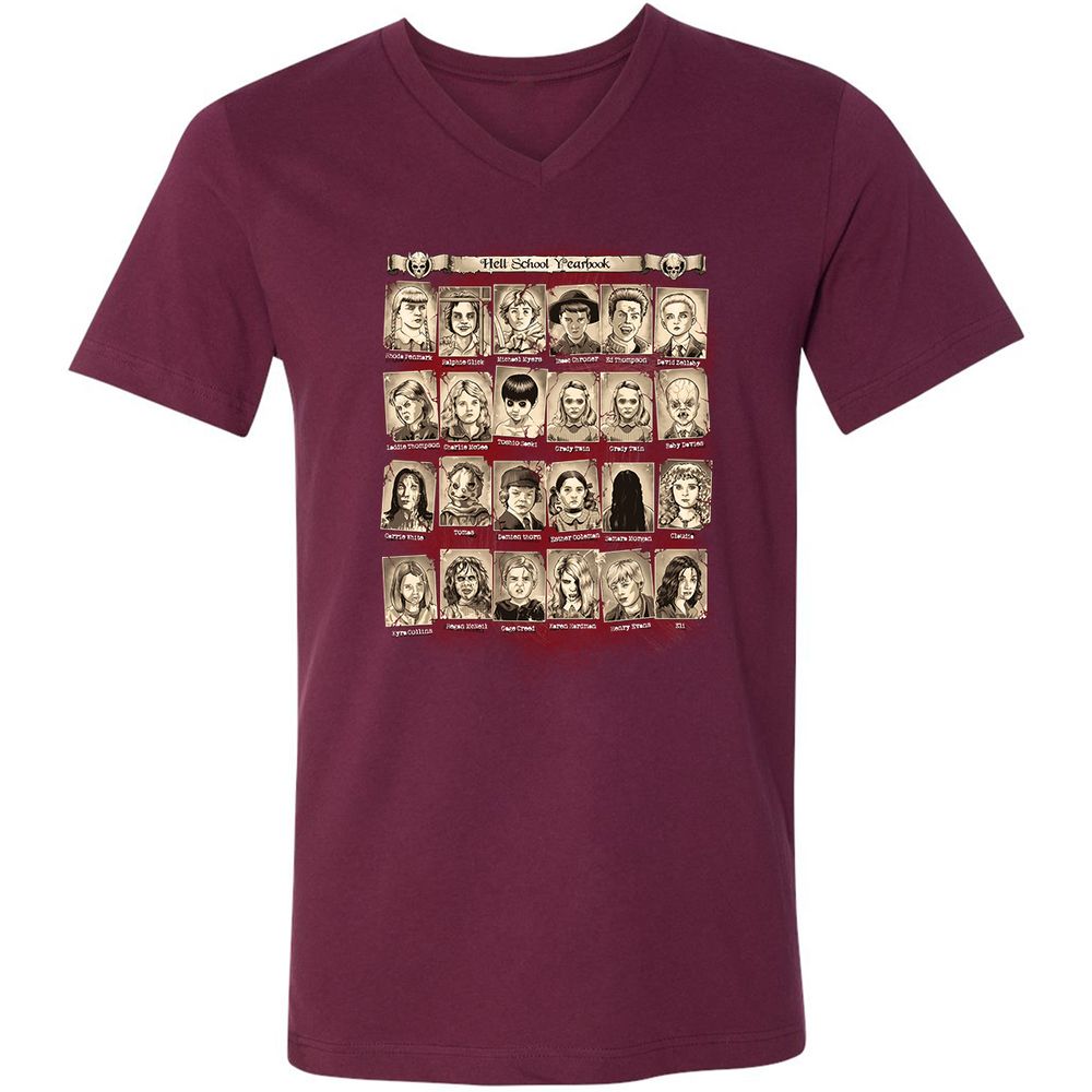Unisex V-Neck T-Shirt - GMA6QG6P - Maroon - 6