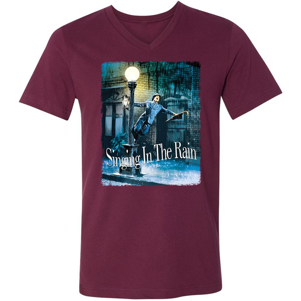 Unisex V-Neck T-Shirt - U8ZXW3T5 - Maroon - 6