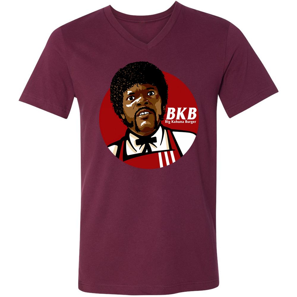 Unisex V-Neck T-Shirt - RDPFTXRH - Maroon - 6