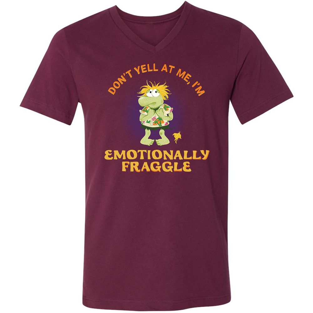Unisex V-Neck T-Shirt - 9KJTH1J9 - Maroon - 6
