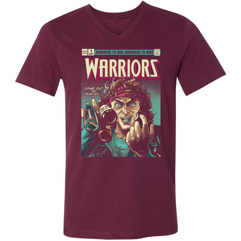 Unisex V-Neck T-Shirt - UE4J8LM5 - Maroon - 6