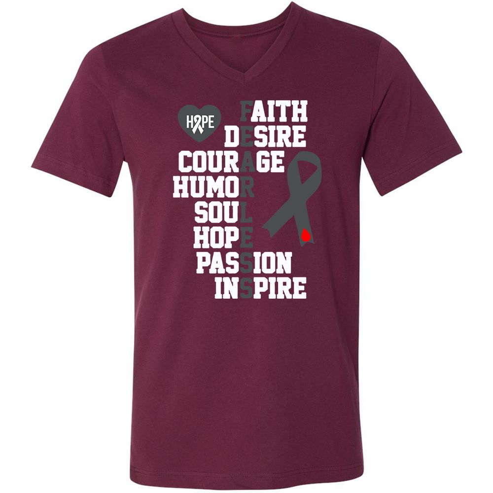 Unisex V-Neck T-Shirt - 6TN3R8AU - Maroon - 6