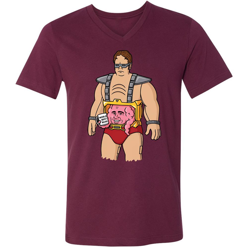 Unisex V-Neck T-Shirt - EZBMDCSV - Maroon - 6