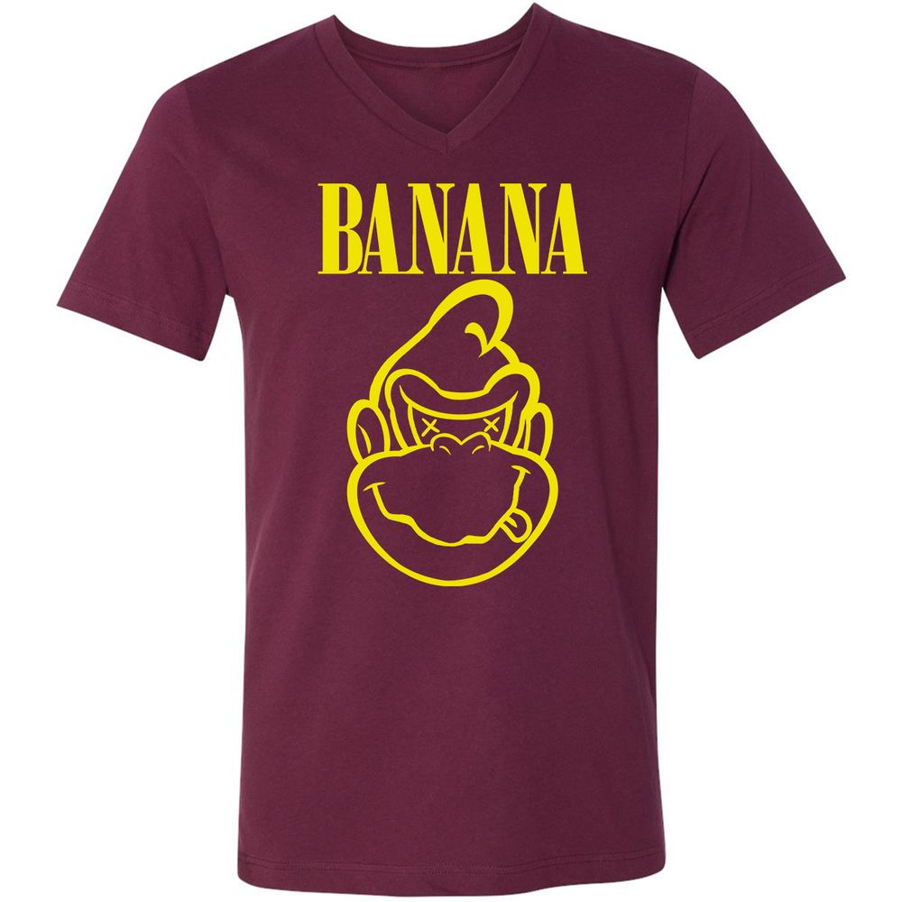 Unisex V-Neck T-Shirt - T8AWCFGJ - Maroon - 6