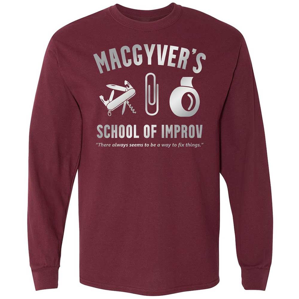 Long Sleeve T-Shirt - J7VD8LR4 - Maroon - 6