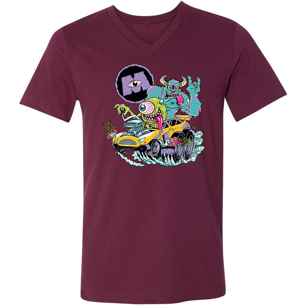 Unisex V-Neck T-Shirt - 3Q33CLQ4 - Maroon - 6