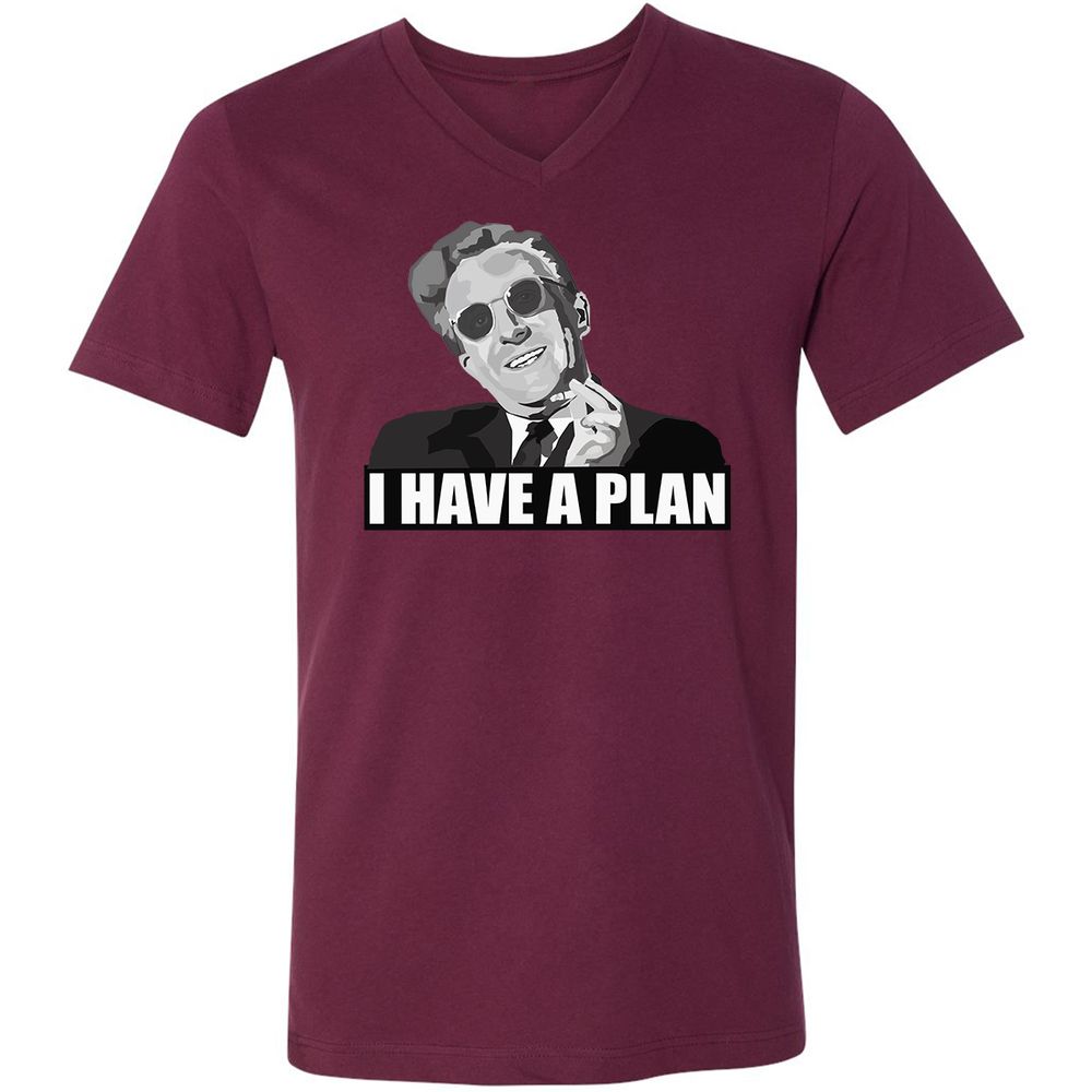 Unisex V-Neck T-Shirt - HH31H6C1 - Maroon - 6