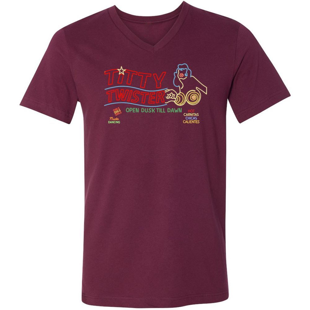Unisex V-Neck T-Shirt - C4A3BBA9 - Maroon - 6