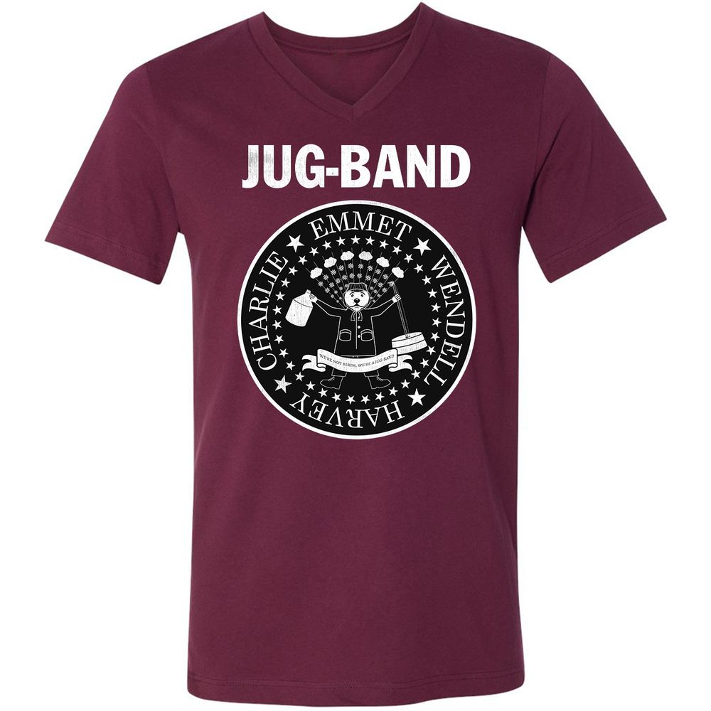 Unisex V-Neck T-Shirt - VHY3TU7U - Maroon - 6
