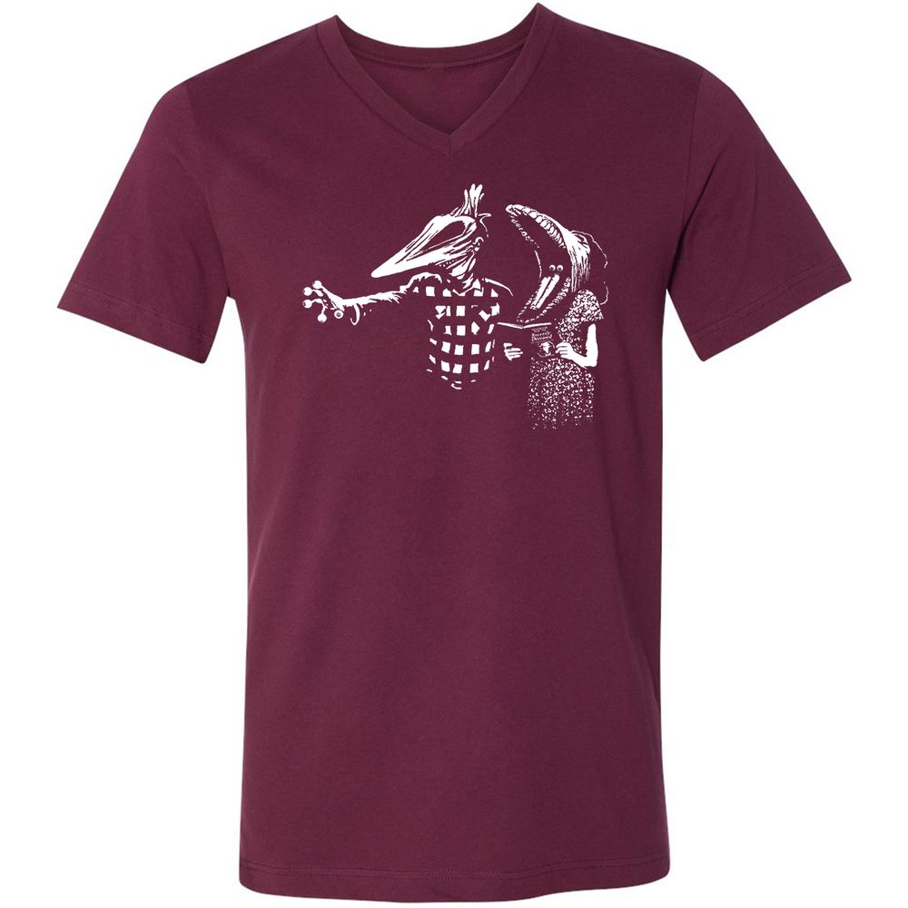 Unisex V-Neck T-Shirt - SG2VW966 - Maroon - 6