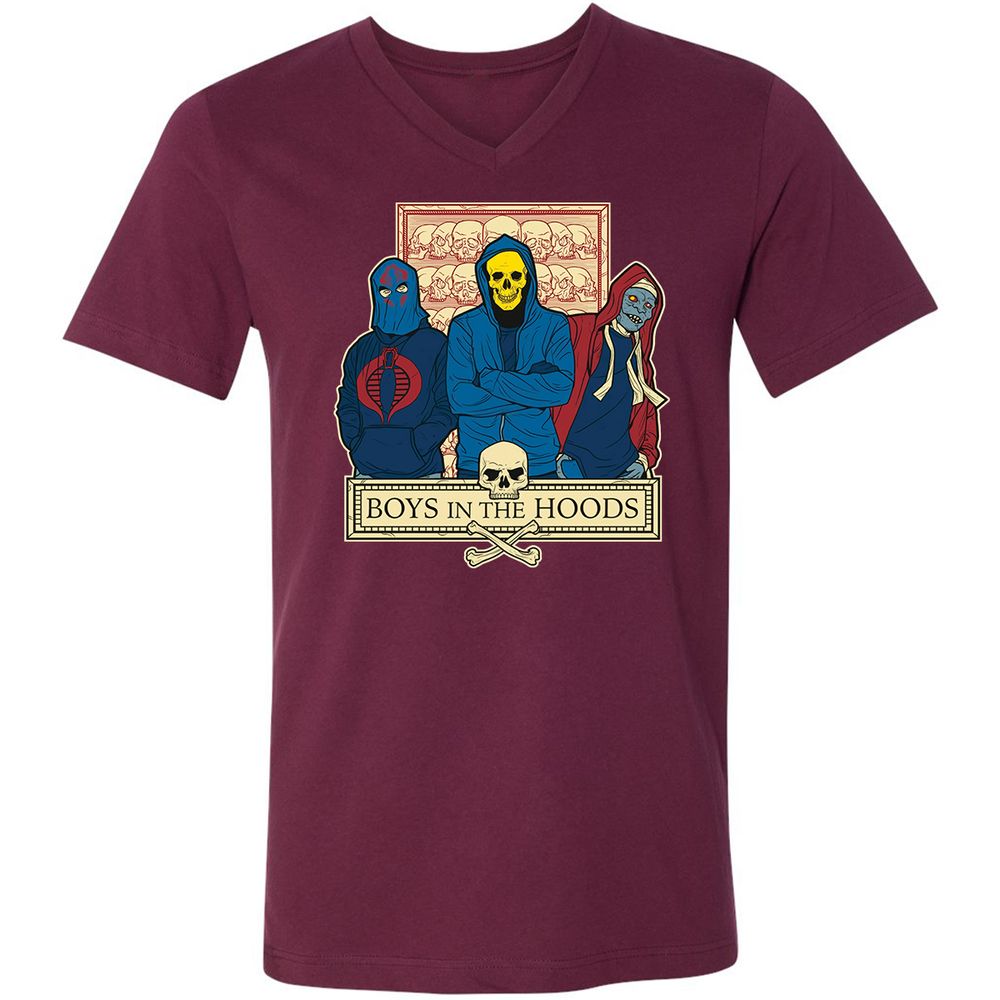 Unisex V-Neck T-Shirt - US8VPAP7 - Maroon - 6