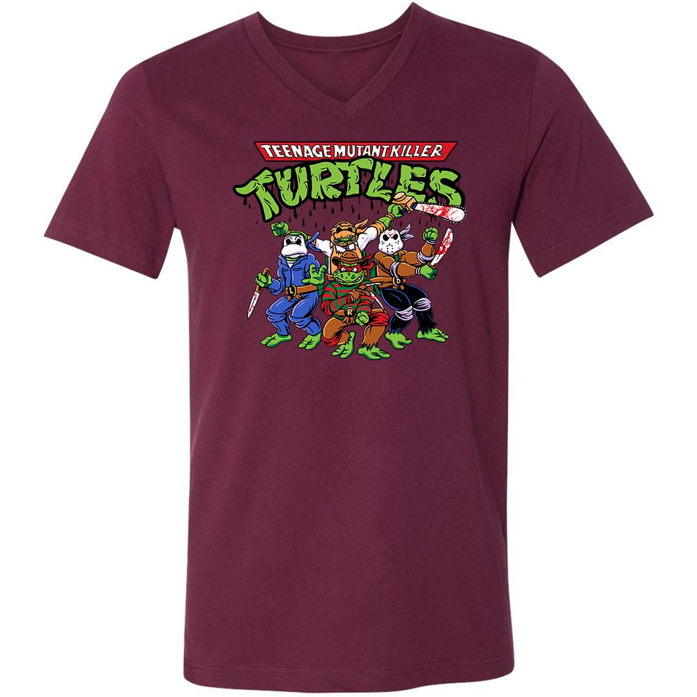 Unisex V-Neck T-Shirt - KUDUTGSL - Maroon - 6