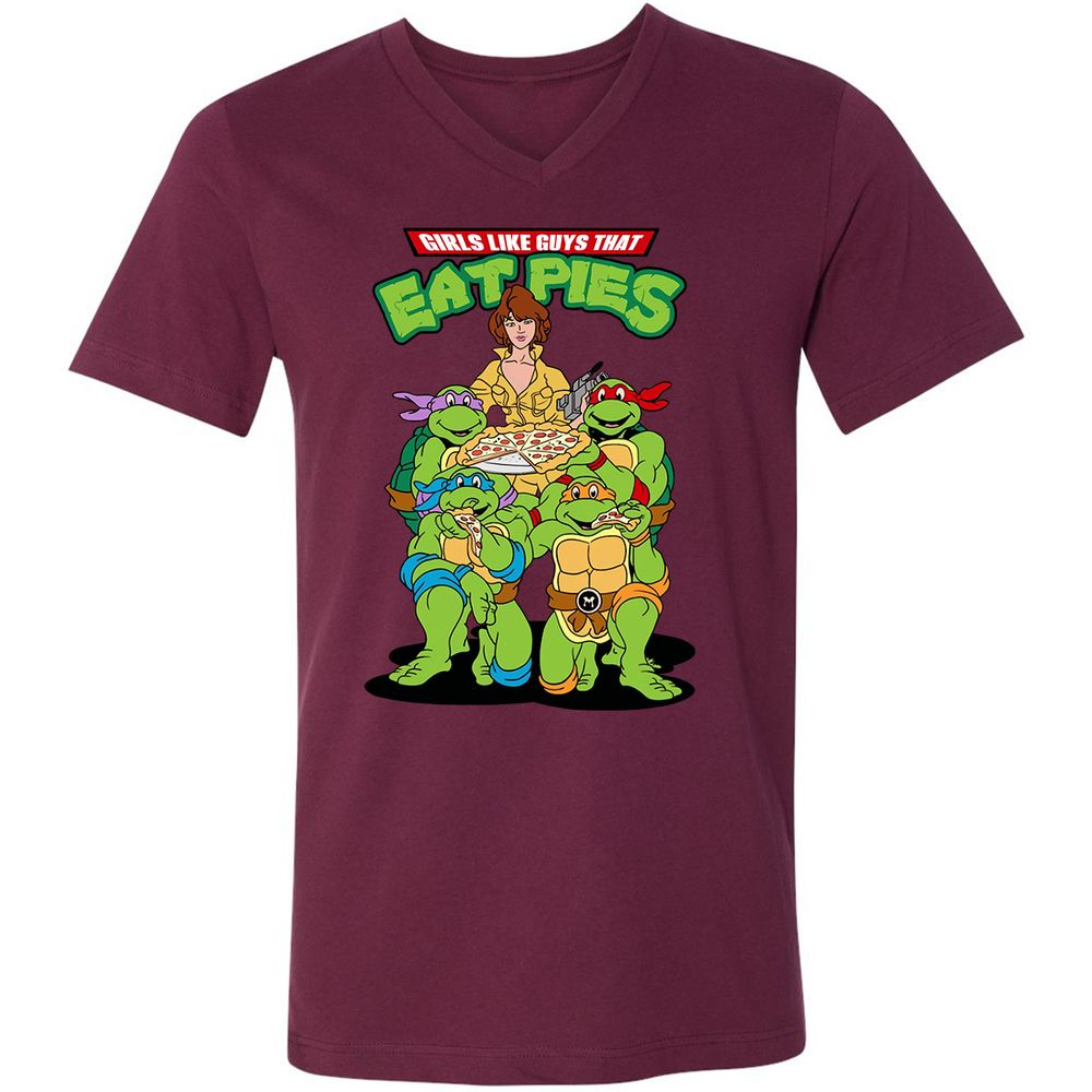 Unisex V-Neck T-Shirt - 1KW9T5ZF - Maroon - 6