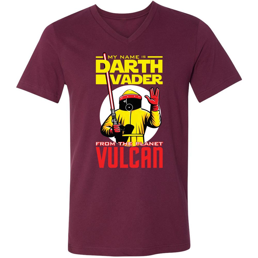 Unisex V-Neck T-Shirt - Q51AMG5G - Maroon - 6