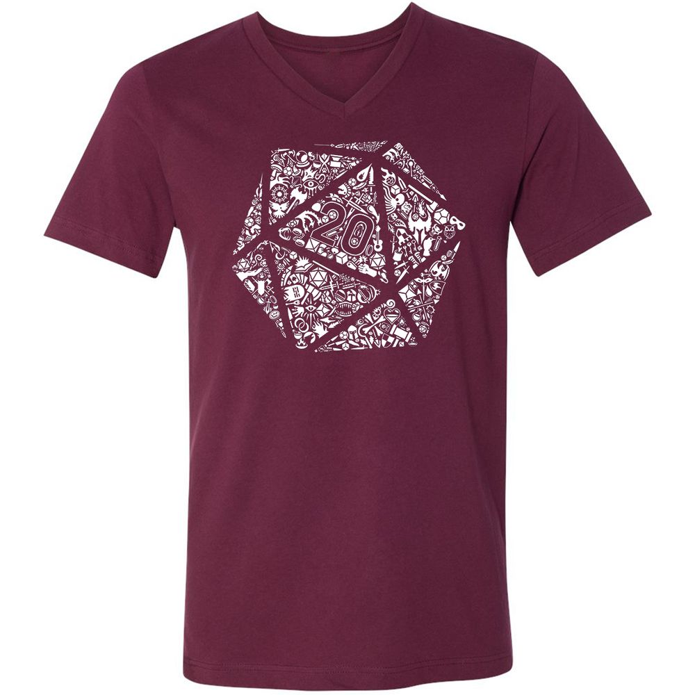 Unisex V-Neck T-Shirt - A91VEZJ4 - Maroon - 6