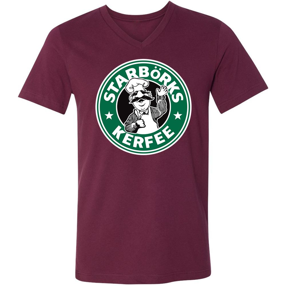 Unisex V-Neck T-Shirt - T8C2C89L - Maroon - 6