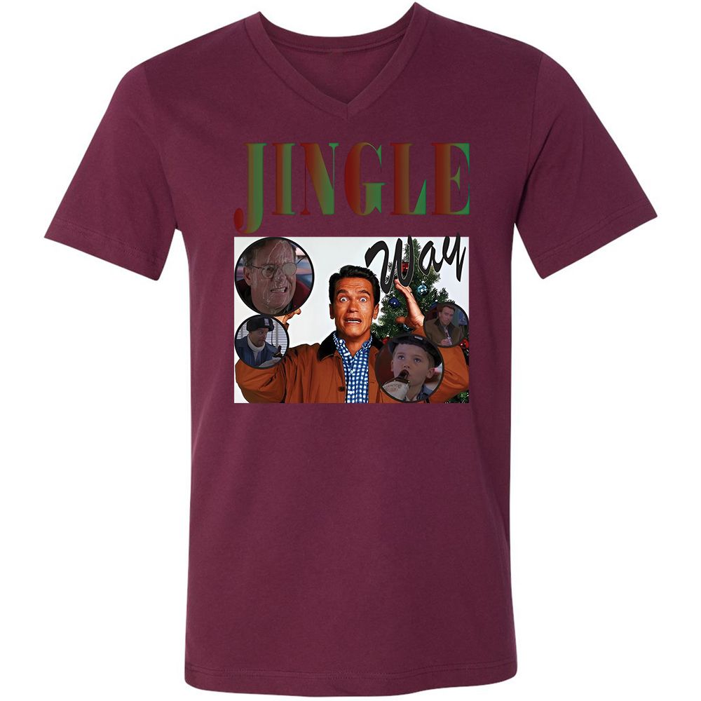Unisex V-Neck T-Shirt - 2T9HZD3S - Maroon - 6
