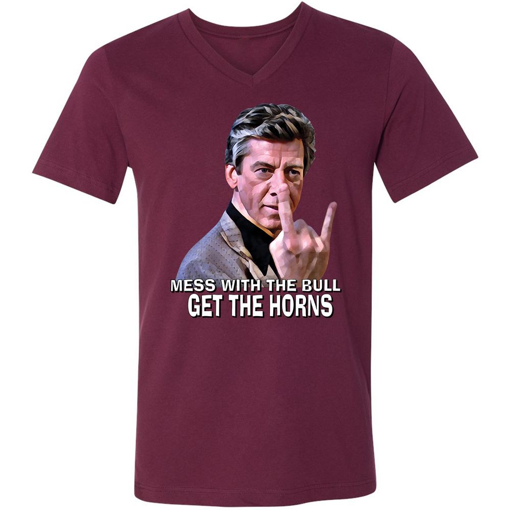 Unisex V-Neck T-Shirt - UF5QEDCG - Maroon - 6