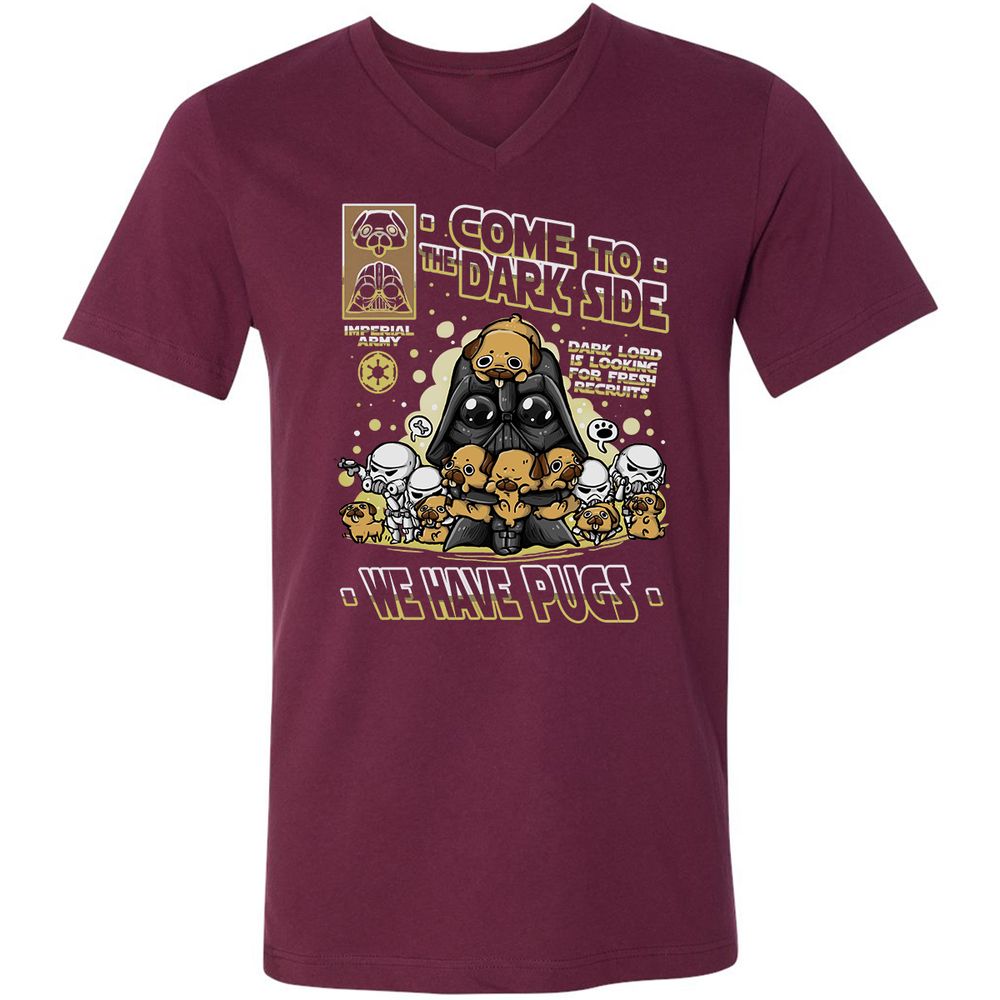 Unisex V-Neck T-Shirt - XNF62L6E - Maroon - 6